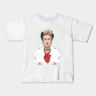 Frida Kahlo (white) Kids T-Shirt